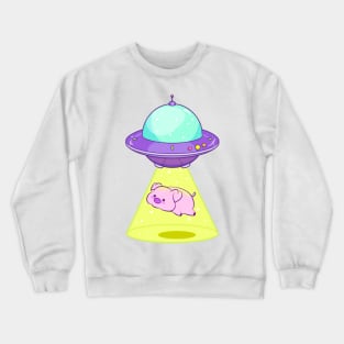 Pig Abduction - Alien Spaceship Crewneck Sweatshirt